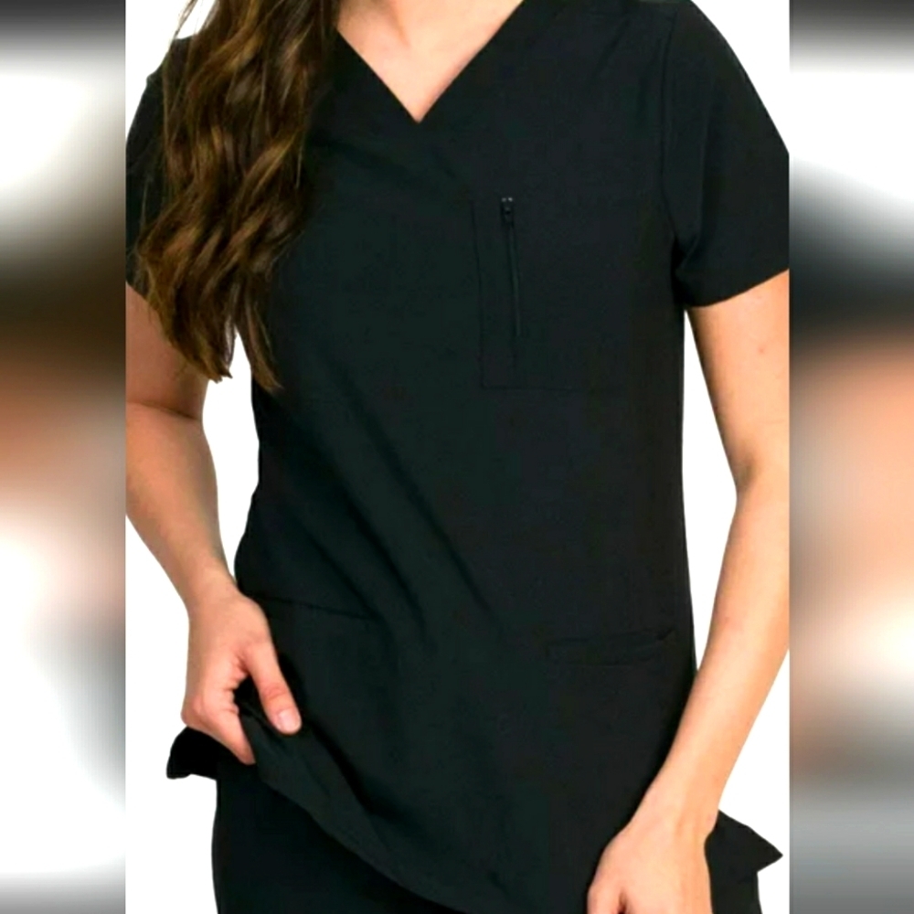 Medical‎ Scrubs top 3 pocket Navy NWOT